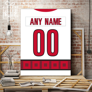 Carolina Jersey Custom Canvas Print Wall Art for Boy Girl Men Women Hockey Personalized Canvas Art